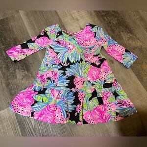 Lilly Pulitzer Girls Jena Dress in Onyx Jaguar Jungle size XS 2/3